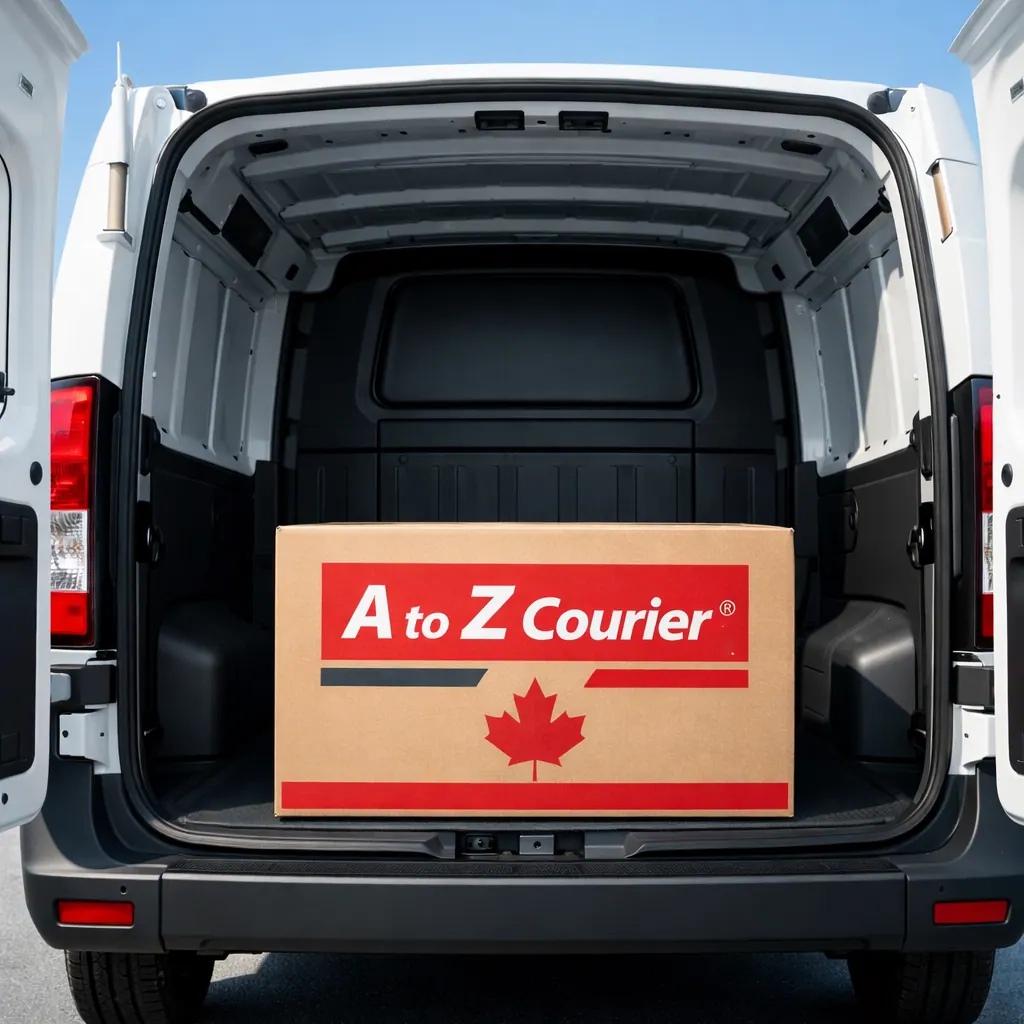 A to Z Courier® parcel inside a delivery van